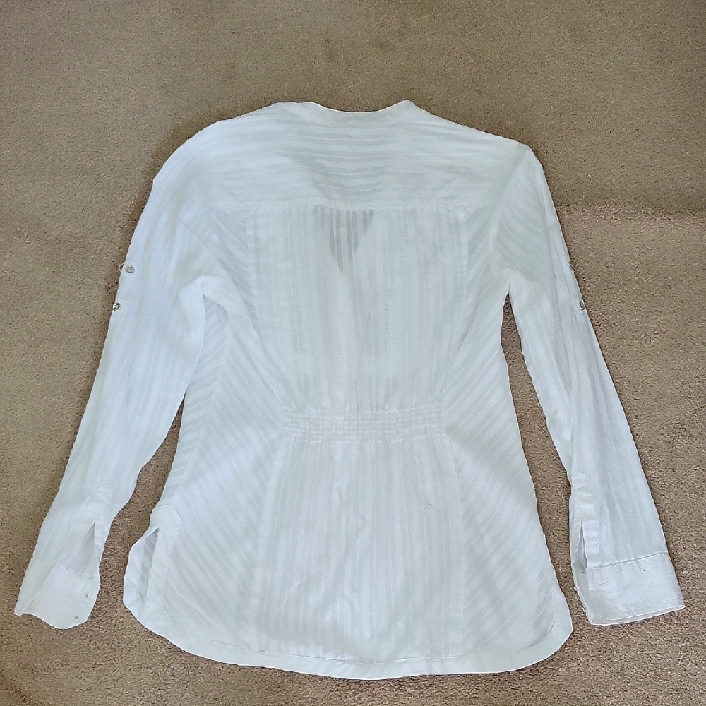 Express White Blouse with Eyelet Design - Picture 3 of 10